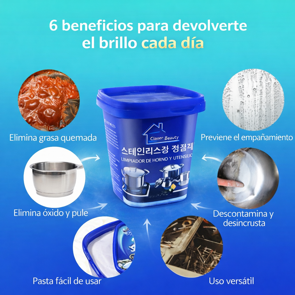 Pasta Mágica Limpiadora — Devuelve el brillo a tus ollas en minutos