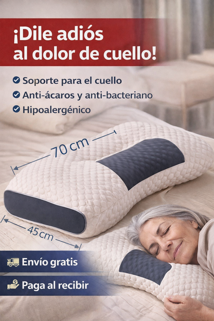 Almohada Ortopédica Ergonómica - Soporte ideal para dormir - Logra un sueño profundo y reparador