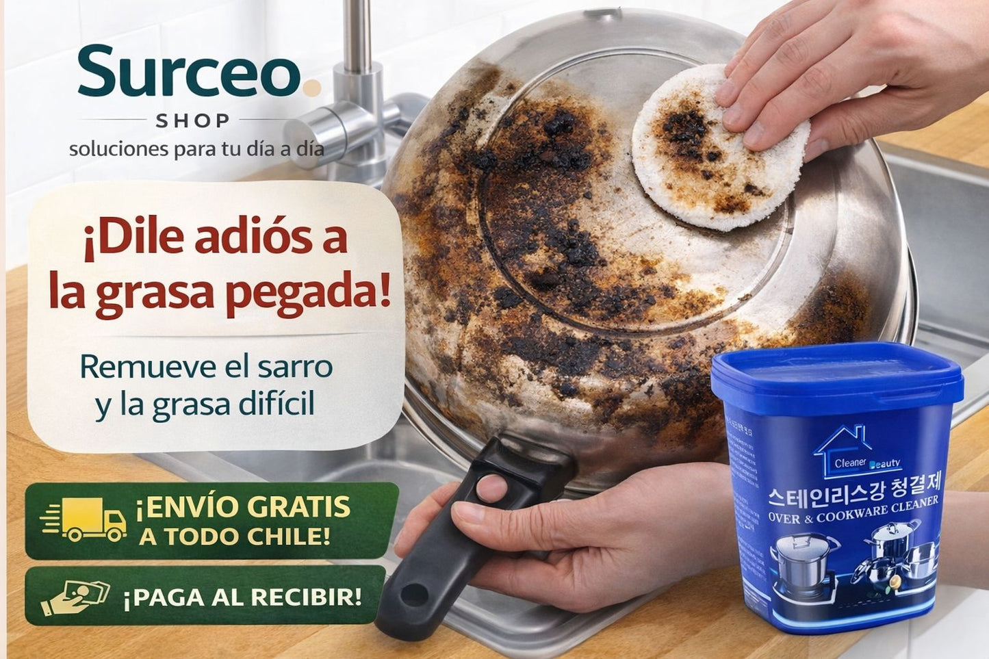 Pasta Mágica Limpiadora — Devuelve el brillo a tus ollas en minutos